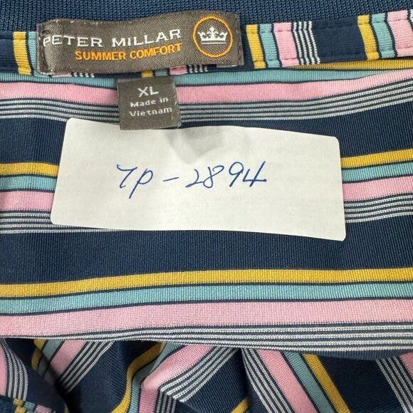 Peter Millar Summer Comfort Polo Shirt XL Short Sleeve Stripe Multicolor TP-2894 - Picture 2 of 8